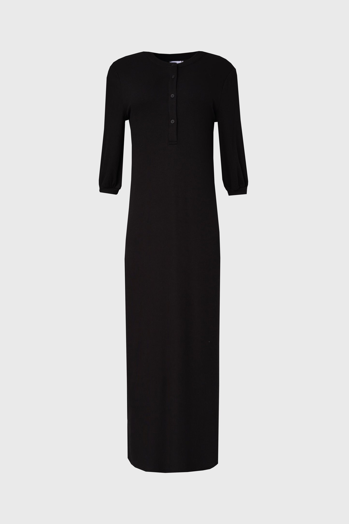 Black 3/4 Sleeve Maxi Dress