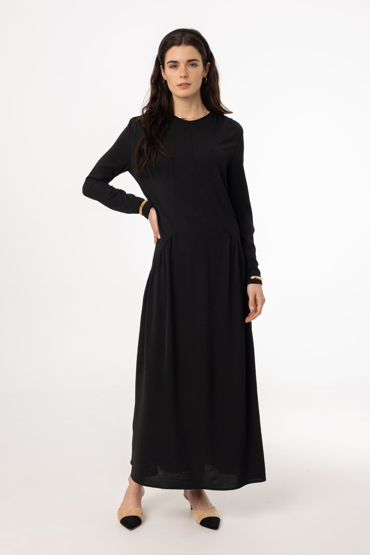Black Detail Maxi Dress
