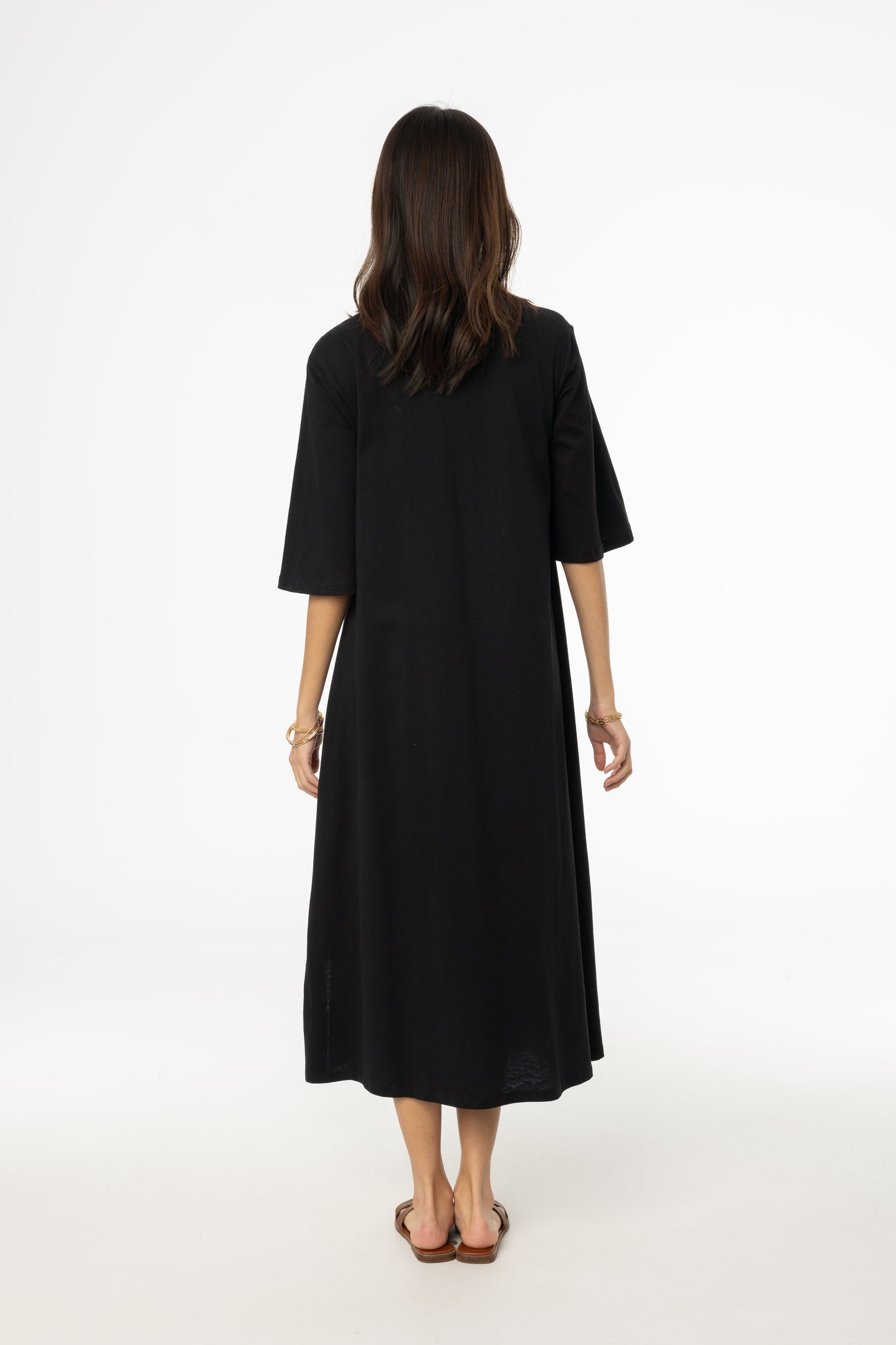 Black Pocket Tee Shirt Maxi Dress