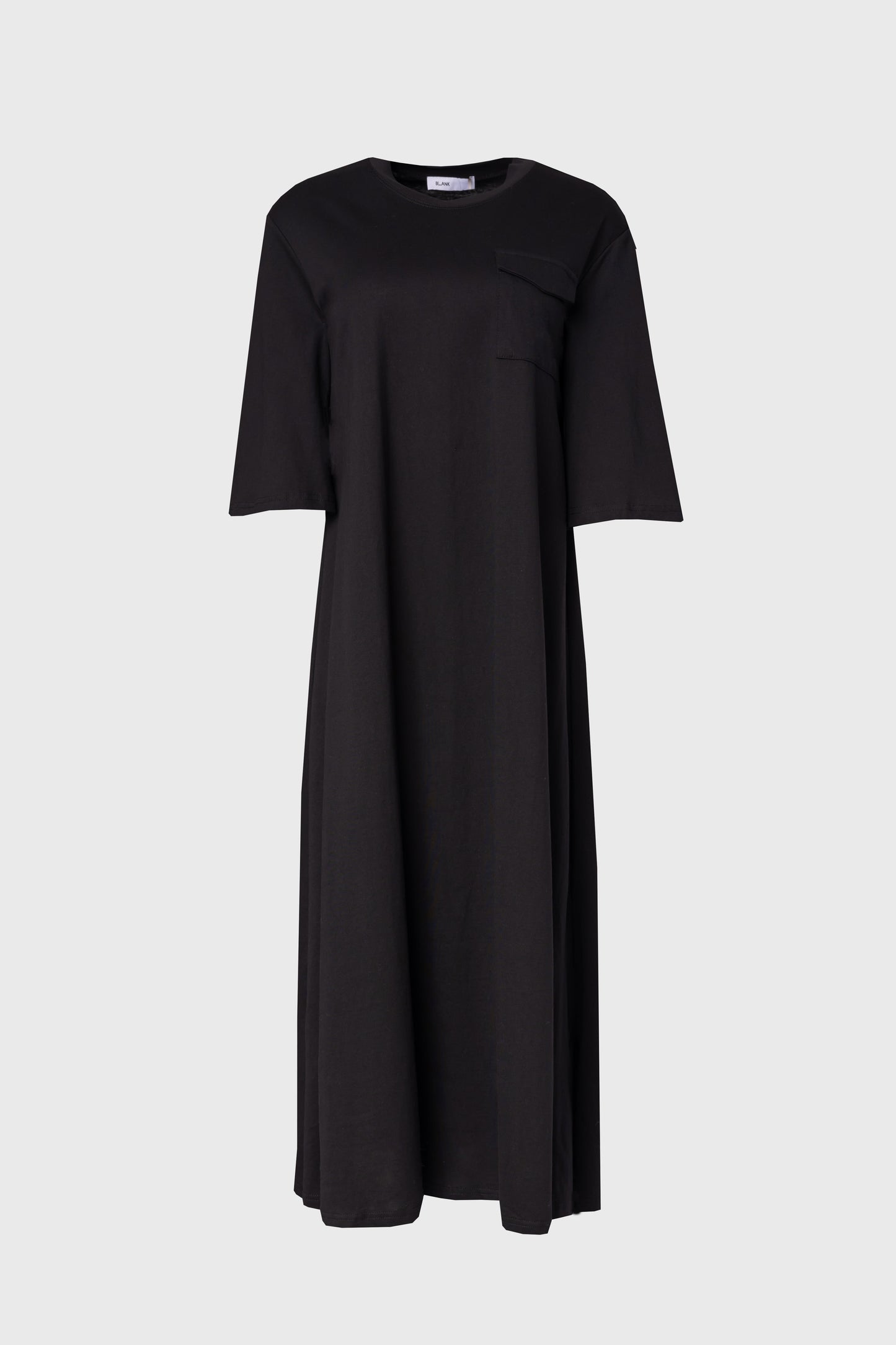 Black Pocket Tee Shirt Maxi Dress