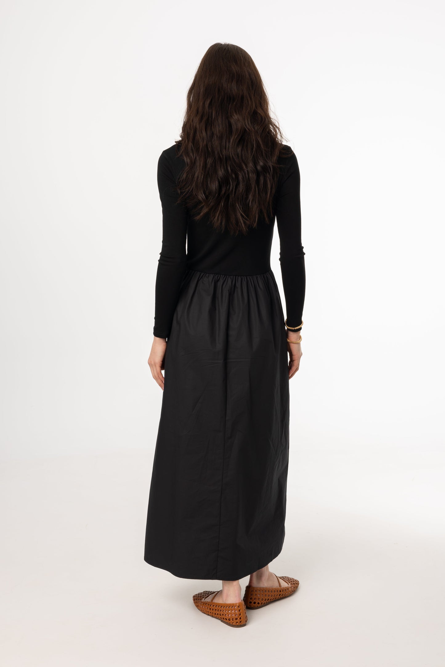 Black Quarter Zip Maxi Dress
