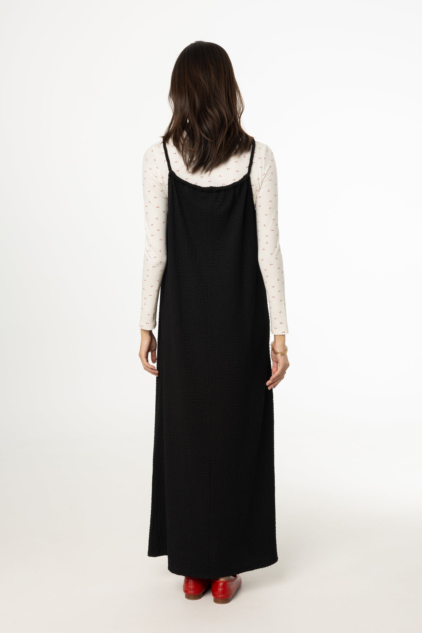 Black Smocked Rope Jumper