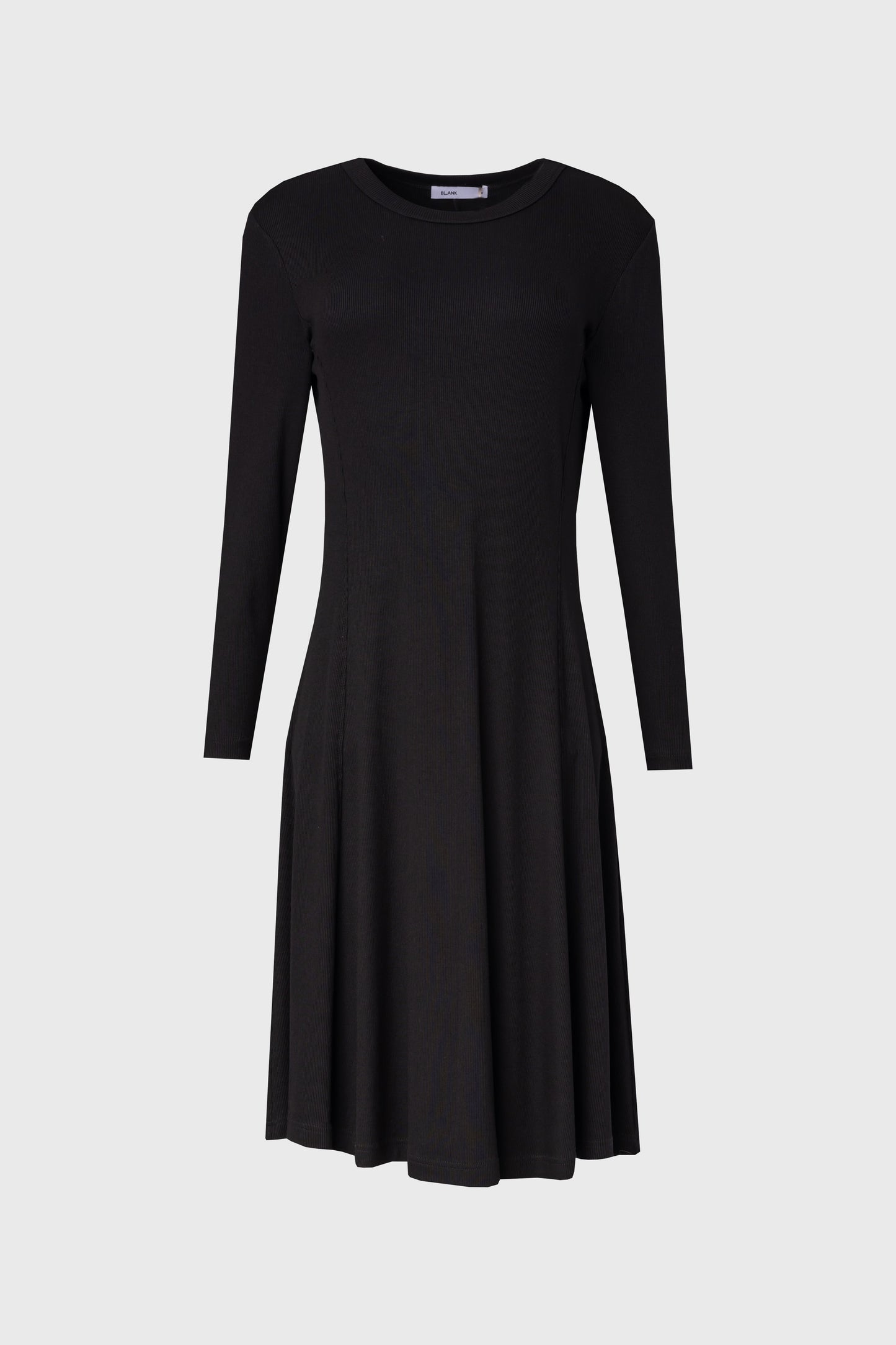 Black Stitched Flare Dress