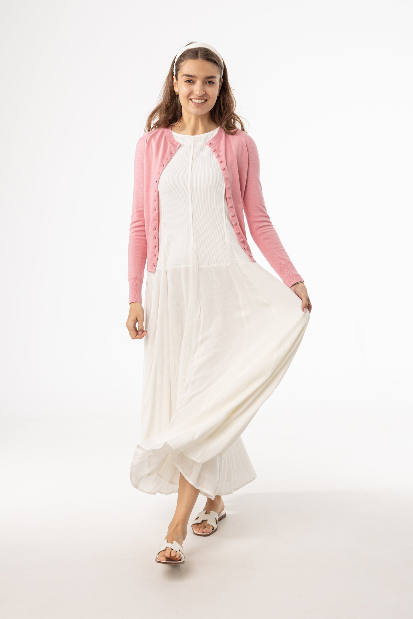 Cream Fabric Combo Jumper