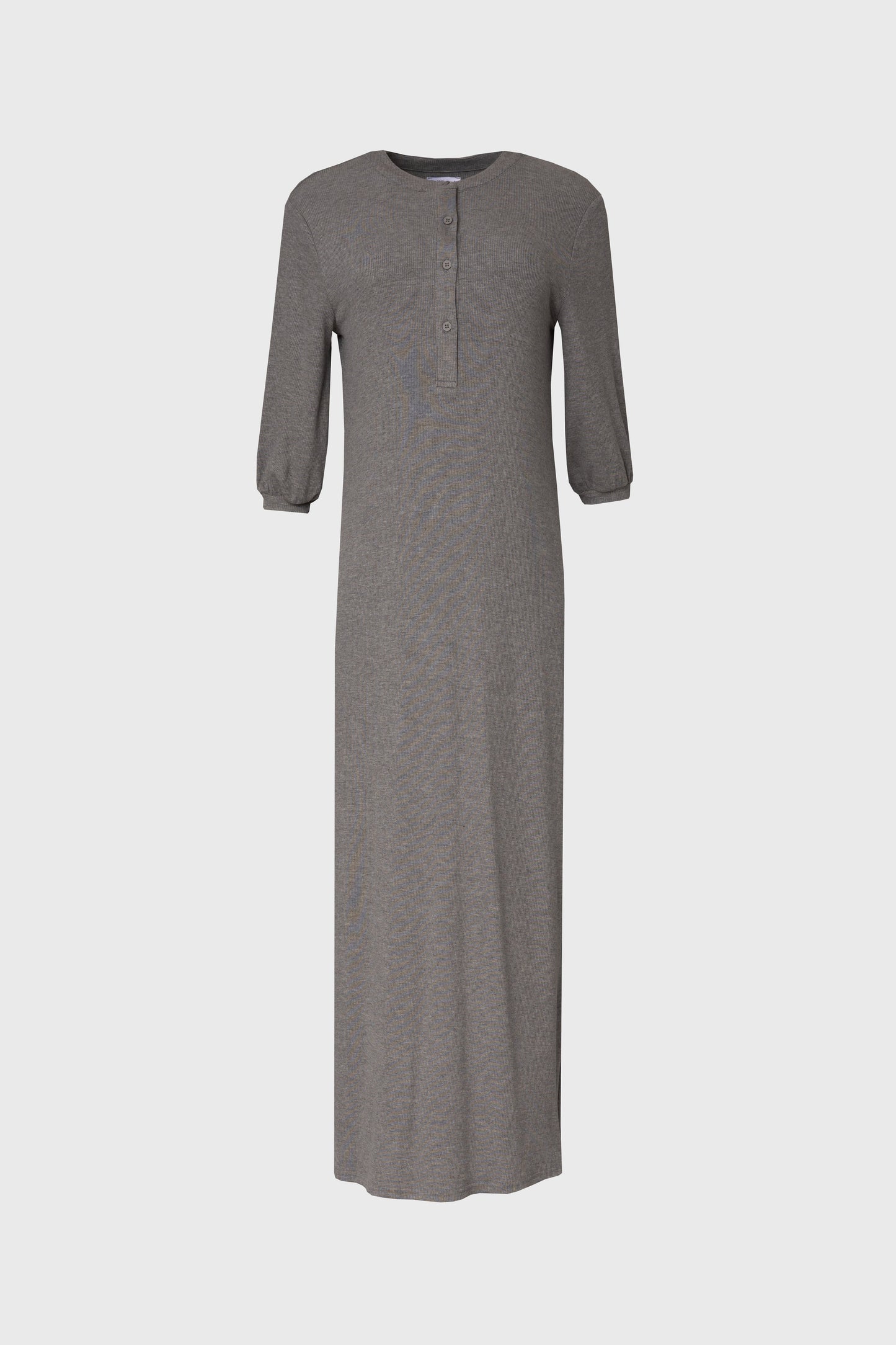 Grey 3/4 Sleeve Maxi Dress
