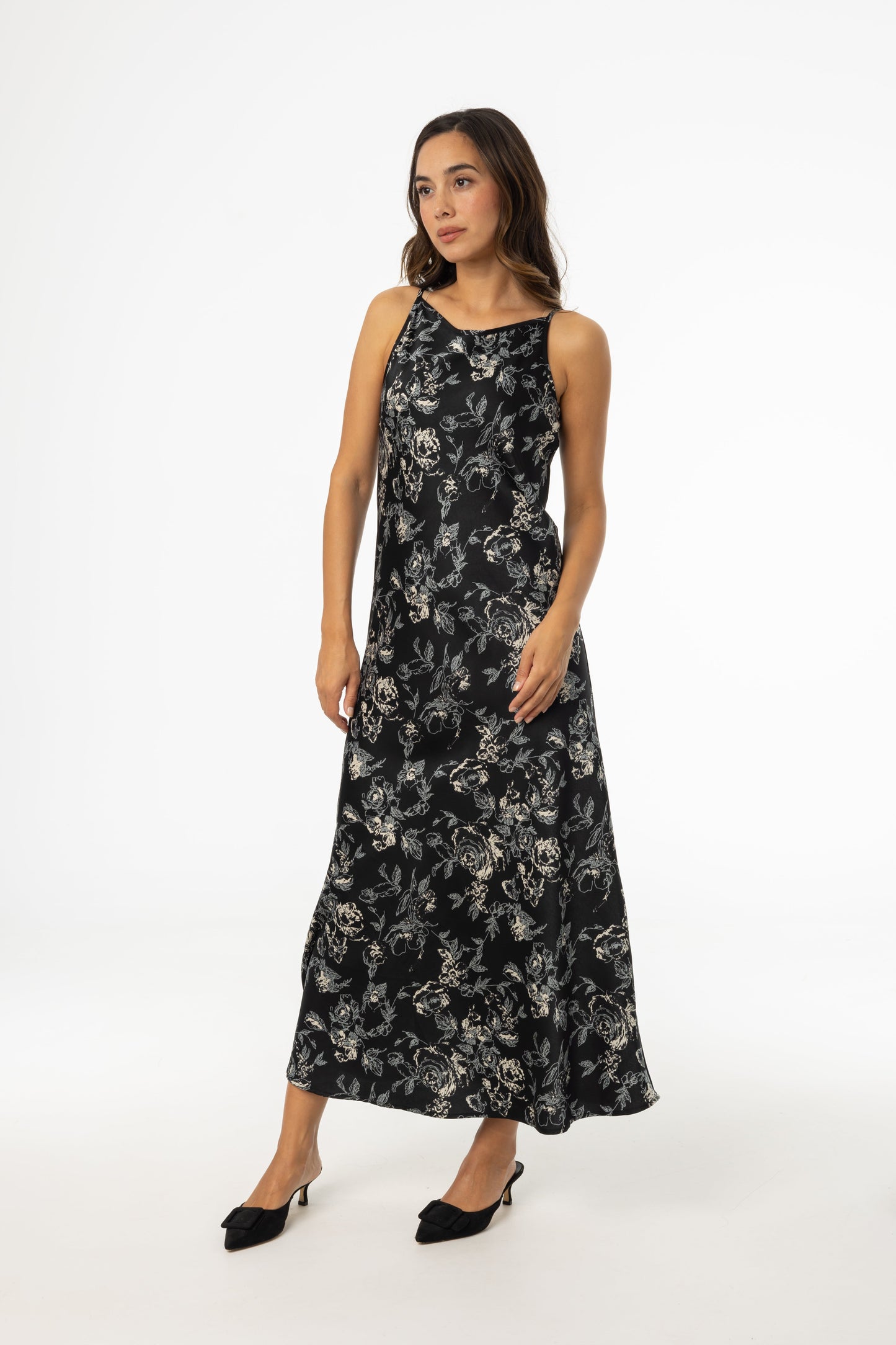 Multi Floral Printed Slip Dress