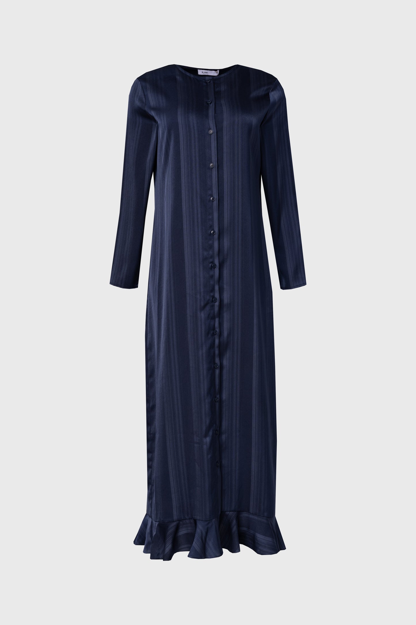 Navy Striped Button Down Maxi