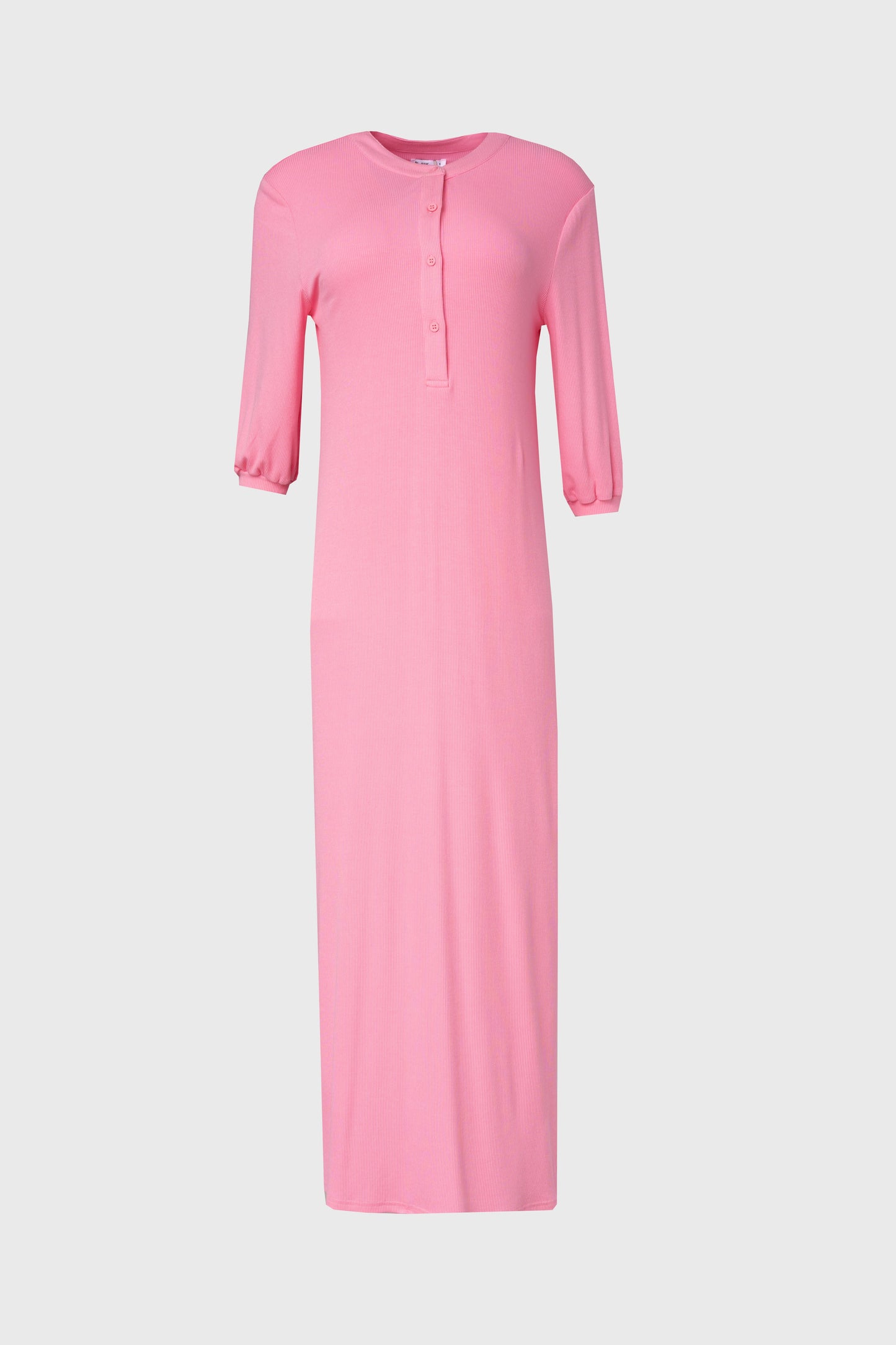 Pink 3/4 Sleeve Maxi Dress