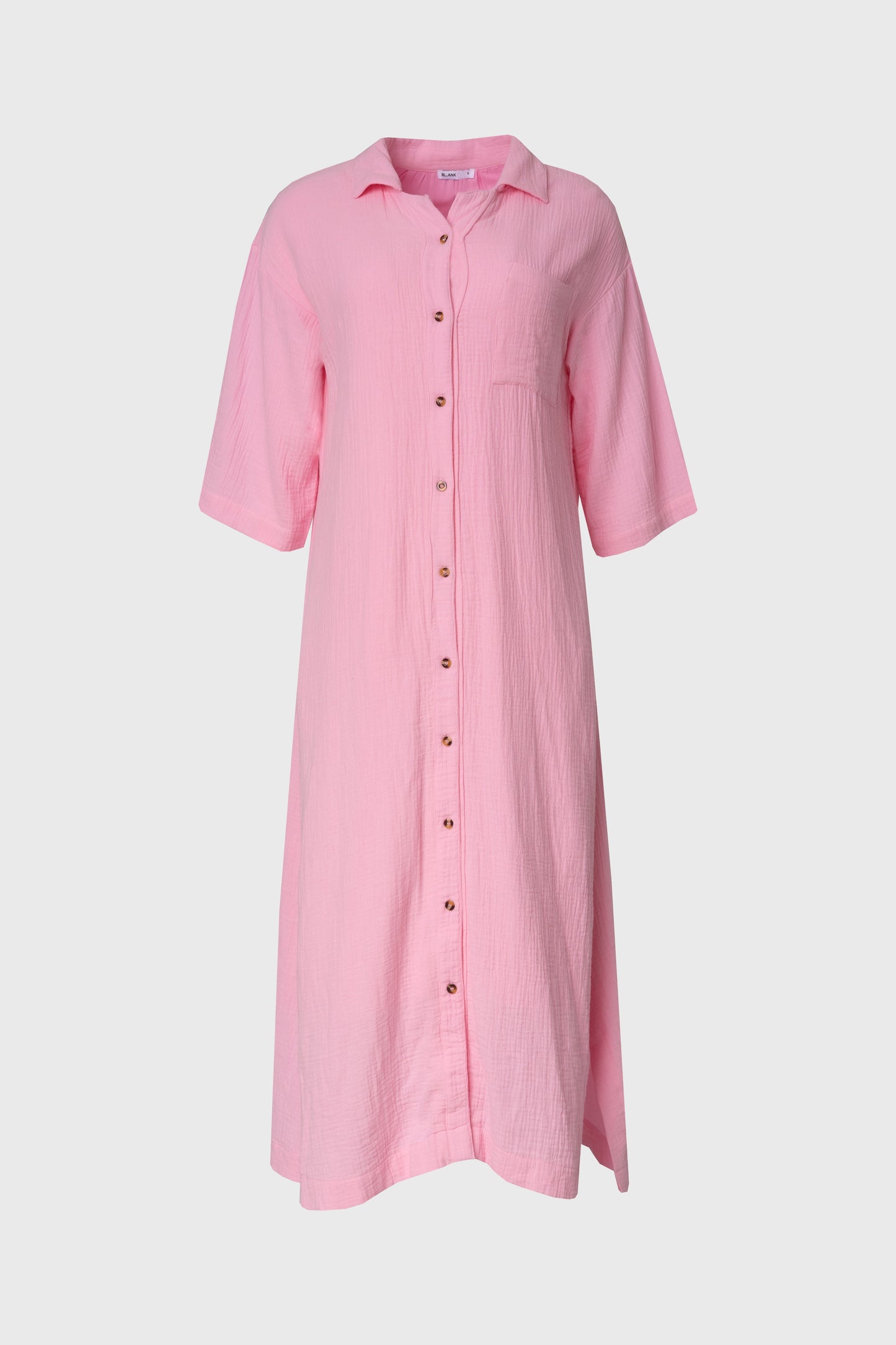 Pink Gauze Button Down Maxi