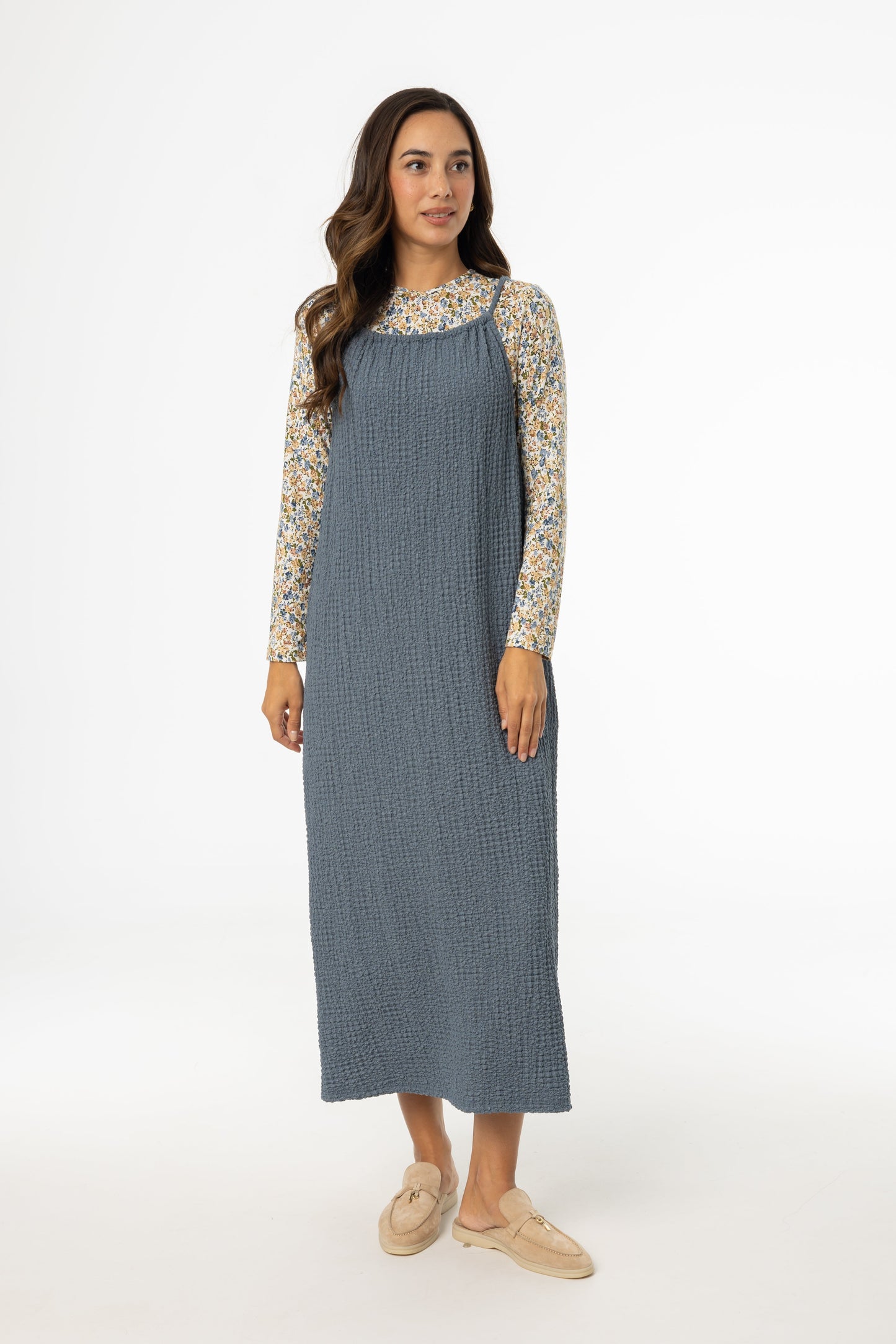 Slate Smocked Rope Midi Jumper