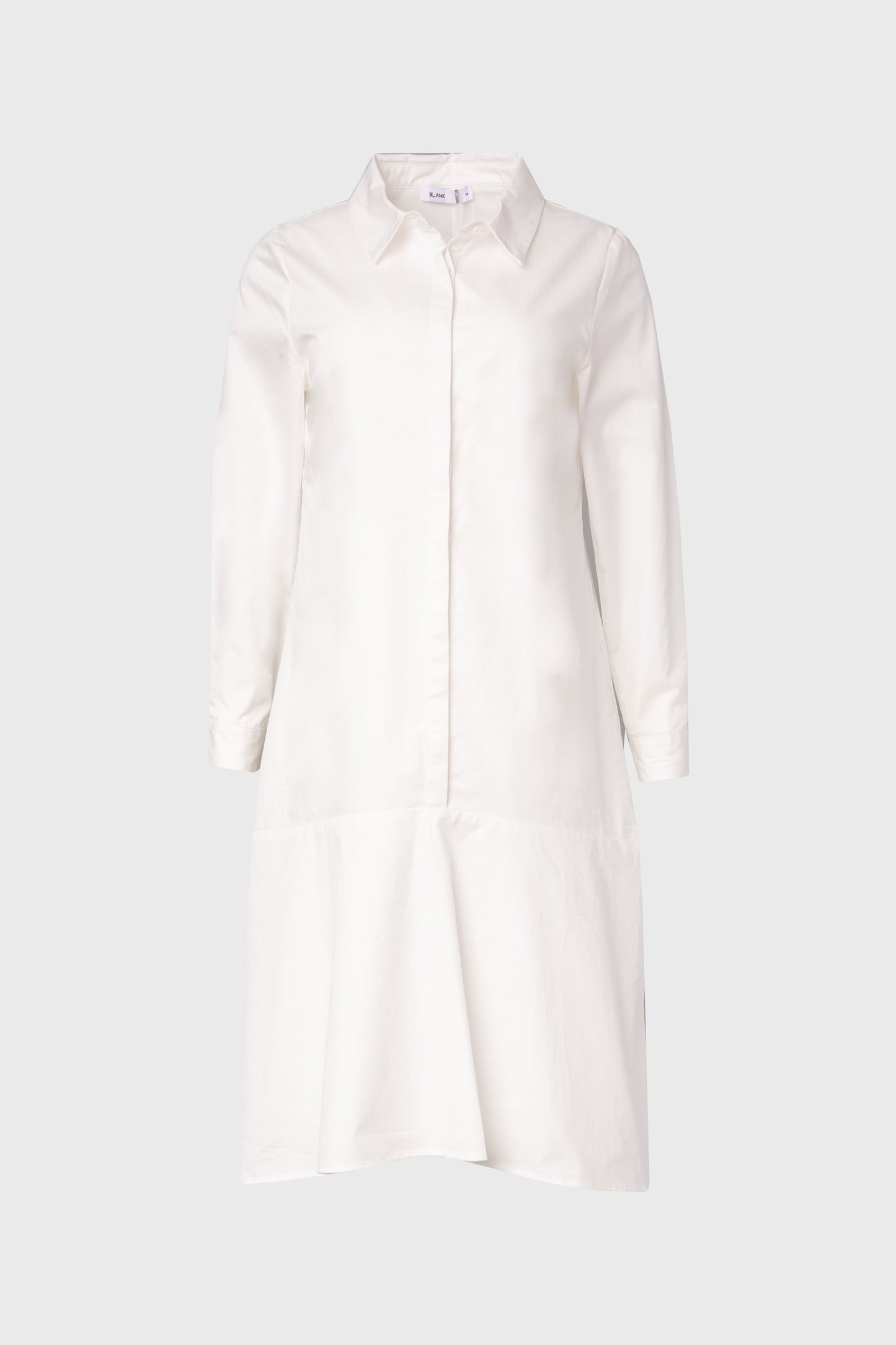 White Bottom Flare Shirt Dress