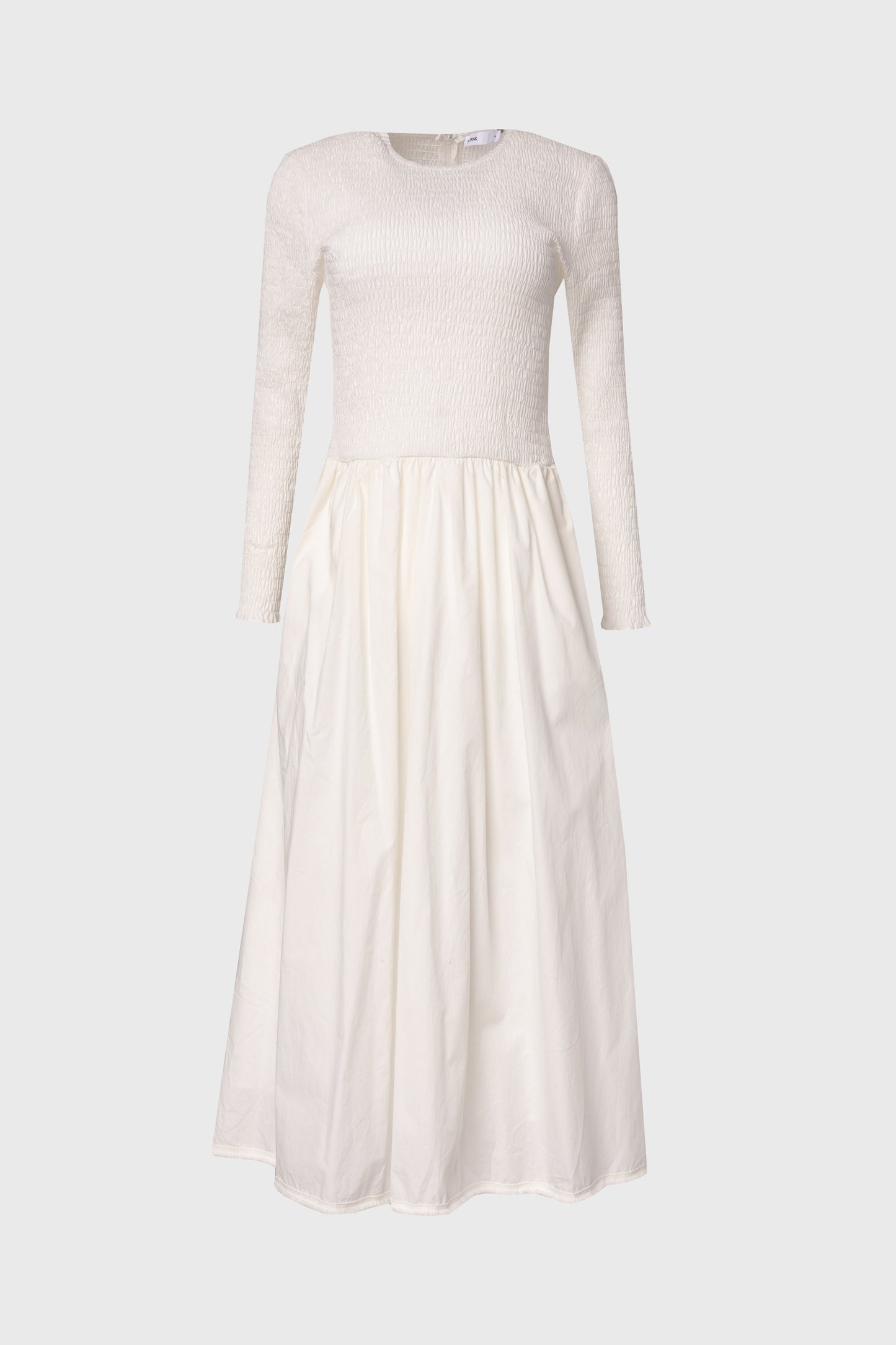 White Smocked Cotton Maxi Dress
