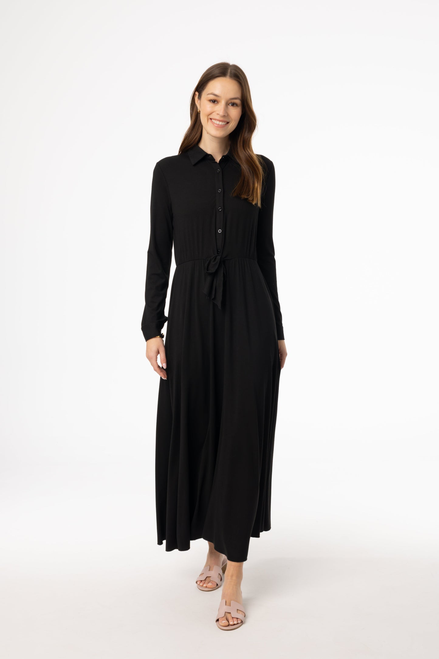Black Button Maxi Dress