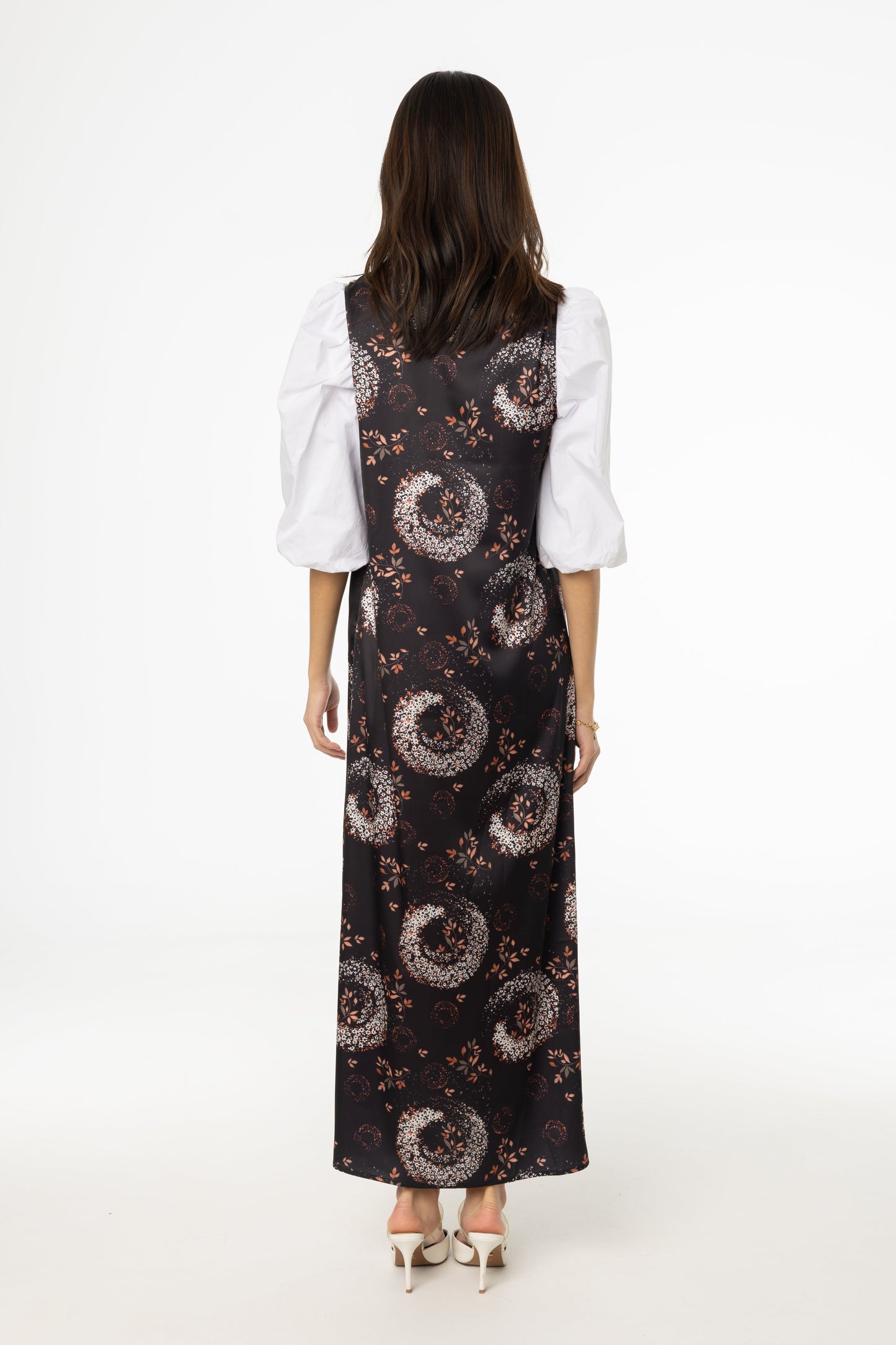 Black and Pink Printed A-Line Slip Jumper