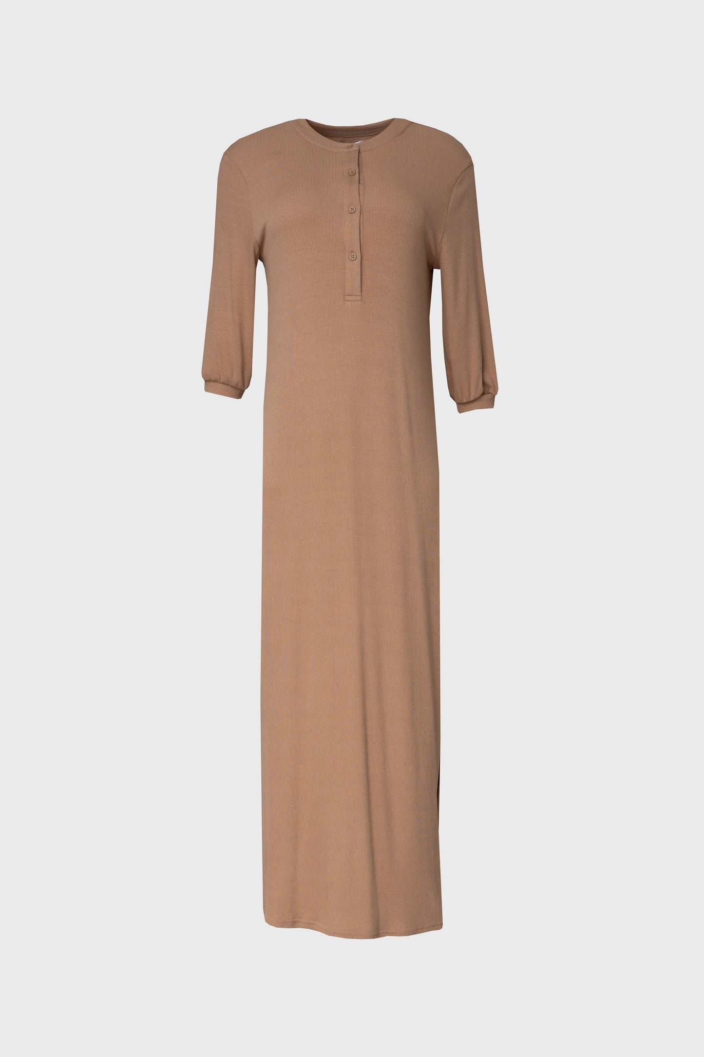 Mocha 3/4 Sleeve Maxi Dress