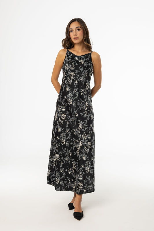 Multi Floral Printed Slip Dress