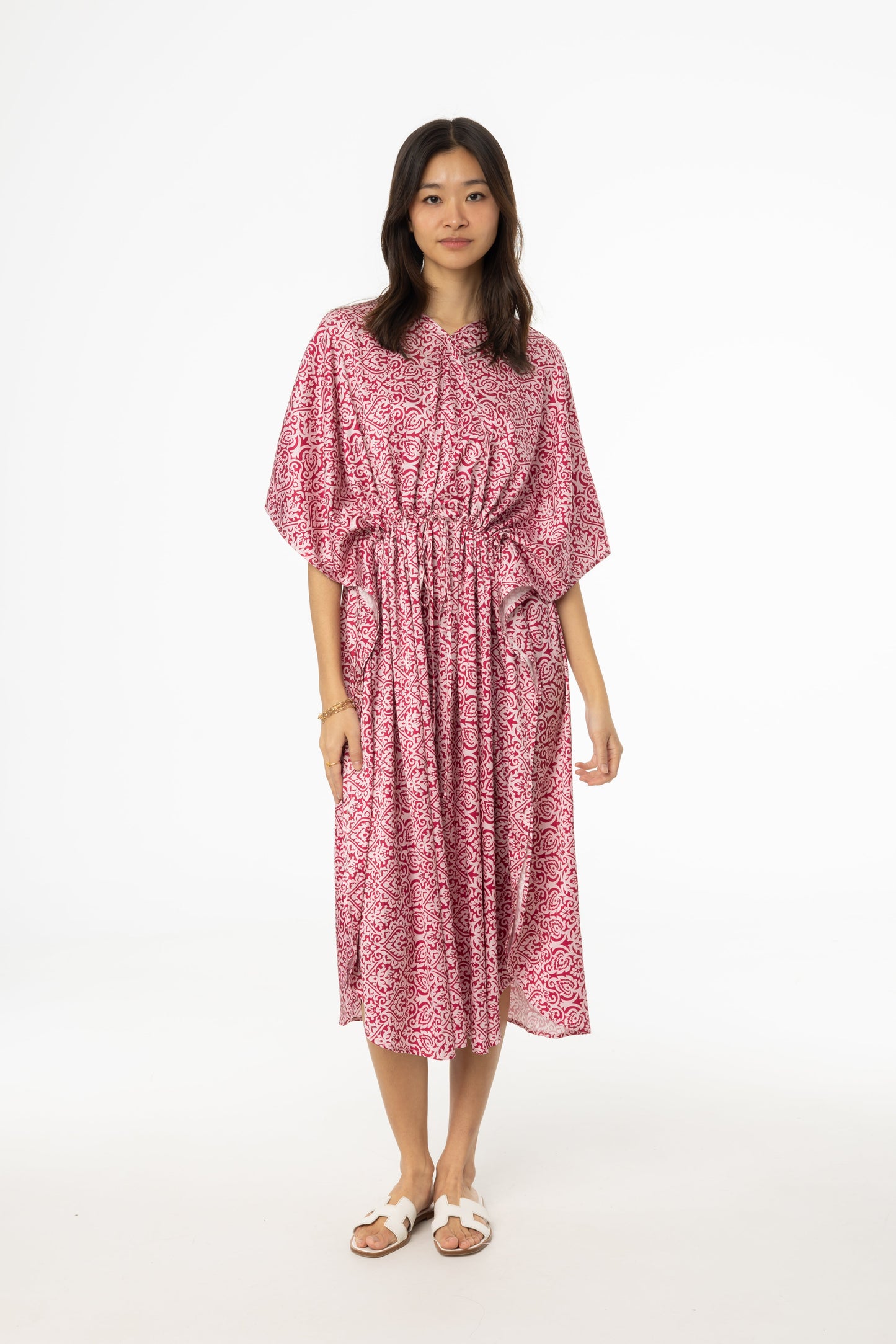 Pink Multi Printed Cover Up Dress