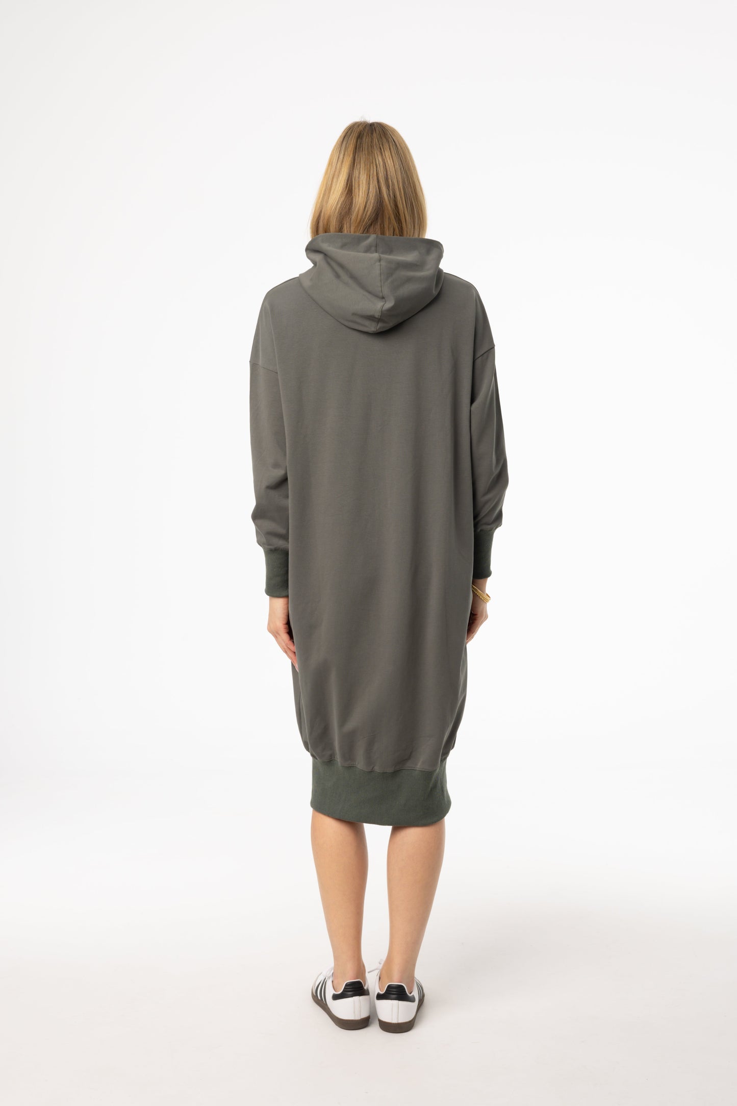 Sea Green Zipper Sweatshirt Dress