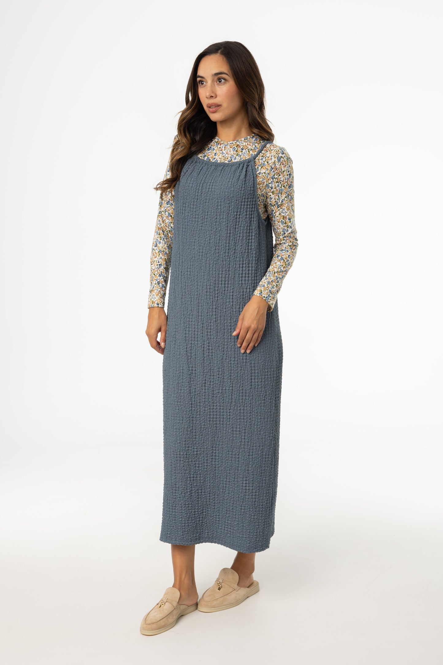 Slate Smocked Rope Midi Jumper