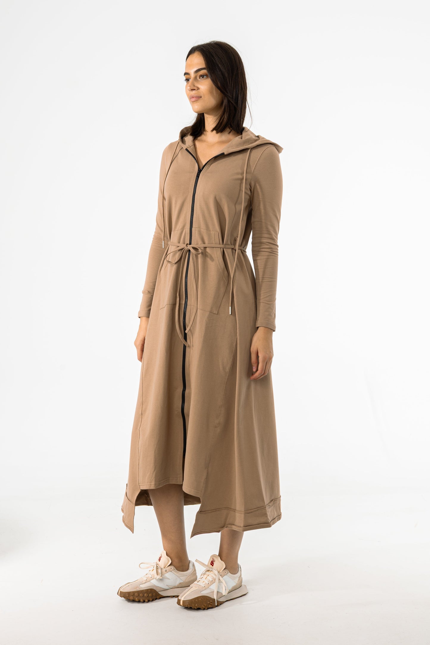 Tan Maxi Sweatshirt Dress